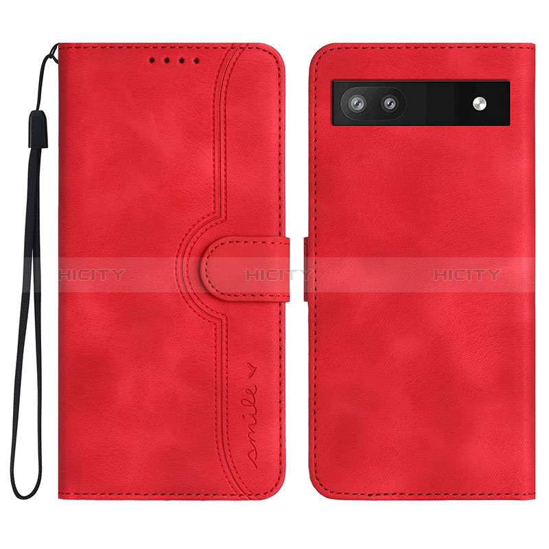 Custodia Portafoglio In Pelle Cover con Supporto YX2 per Google Pixel 6a 5G Rosso