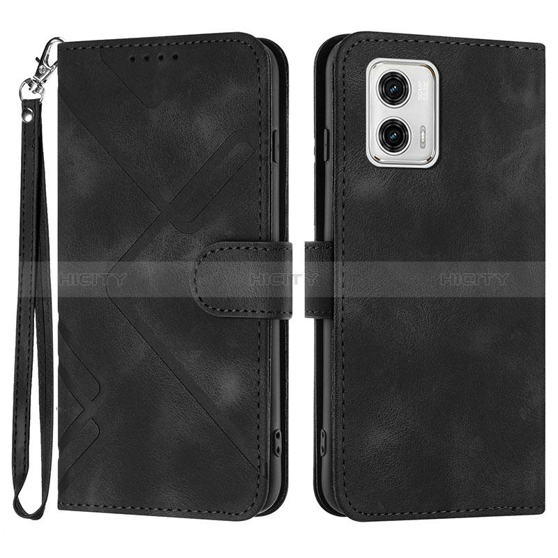 Custodia Portafoglio In Pelle Cover con Supporto YX2 per Motorola Moto G 5G (2023) Nero