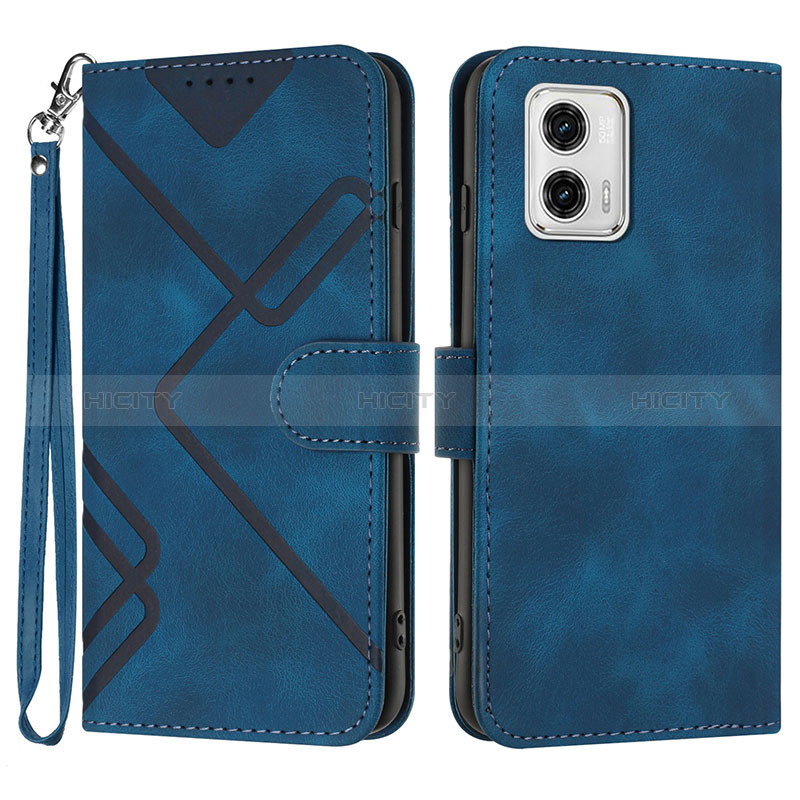 Custodia Portafoglio In Pelle Cover con Supporto YX2 per Motorola Moto G53j 5G Blu