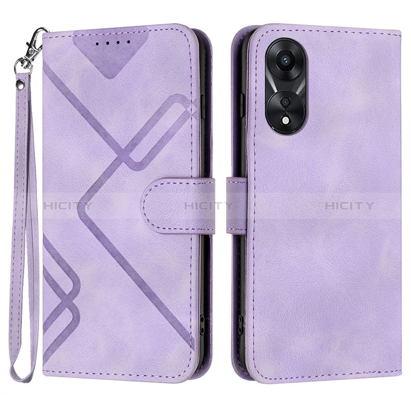 Custodia Portafoglio In Pelle Cover con Supporto YX2 per Oppo A18 Viola