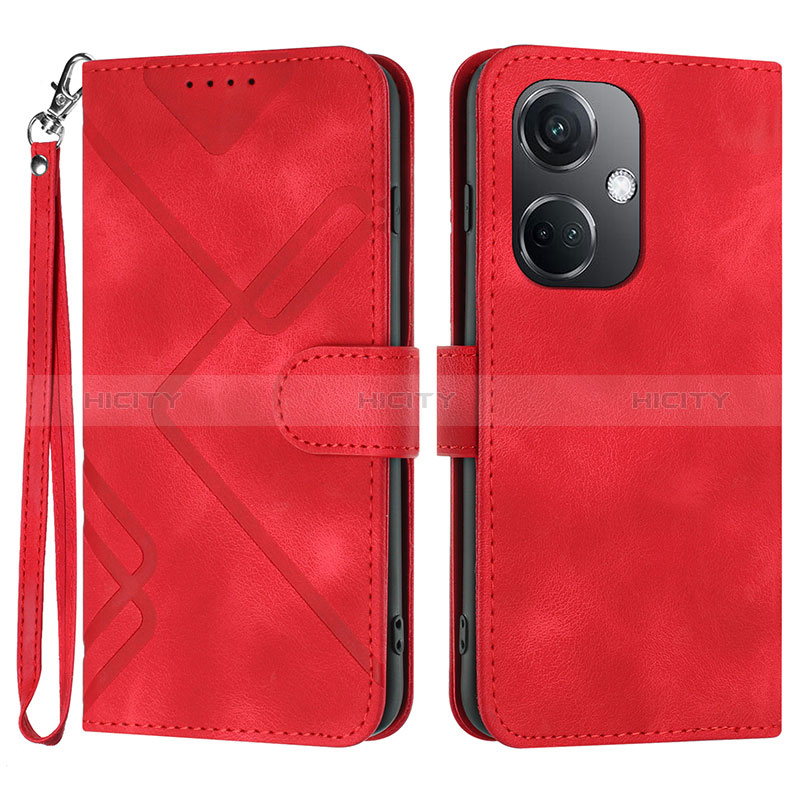 Custodia Portafoglio In Pelle Cover con Supporto YX2 per Oppo K11 5G Rosso