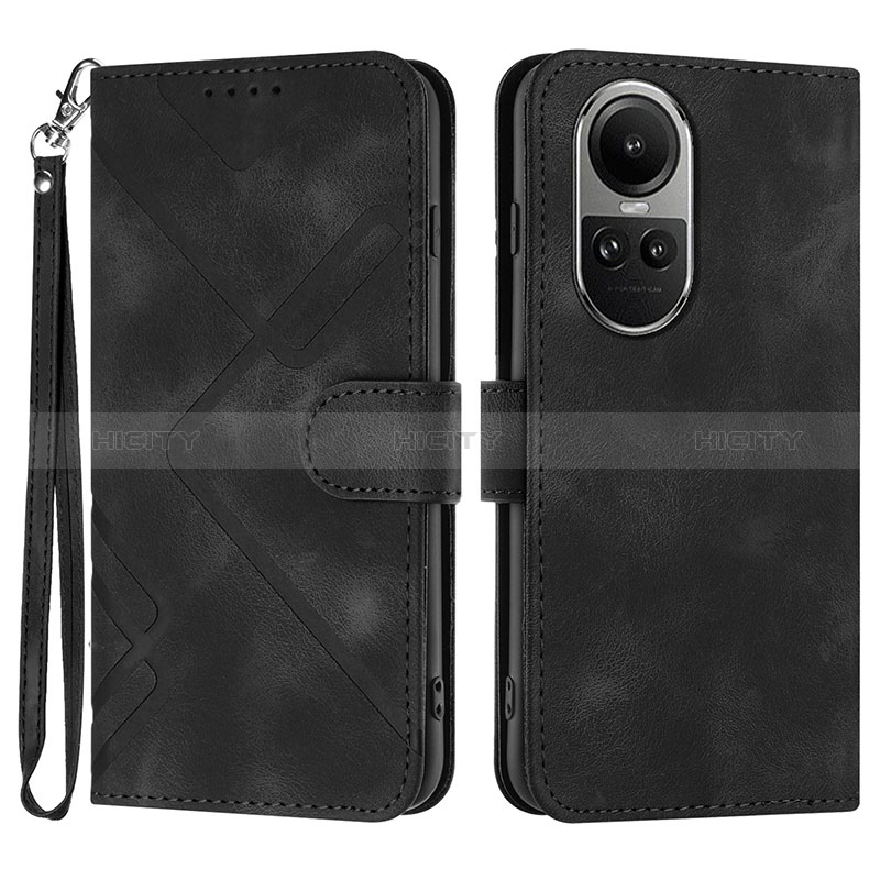 Custodia Portafoglio In Pelle Cover con Supporto YX2 per Oppo Reno10 Pro 5G Nero