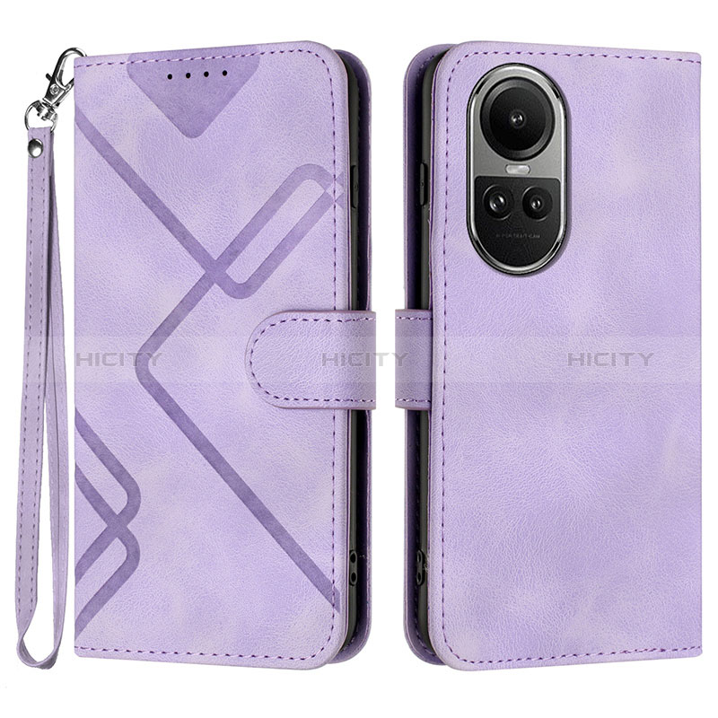 Custodia Portafoglio In Pelle Cover con Supporto YX2 per Oppo Reno10 Pro 5G Viola