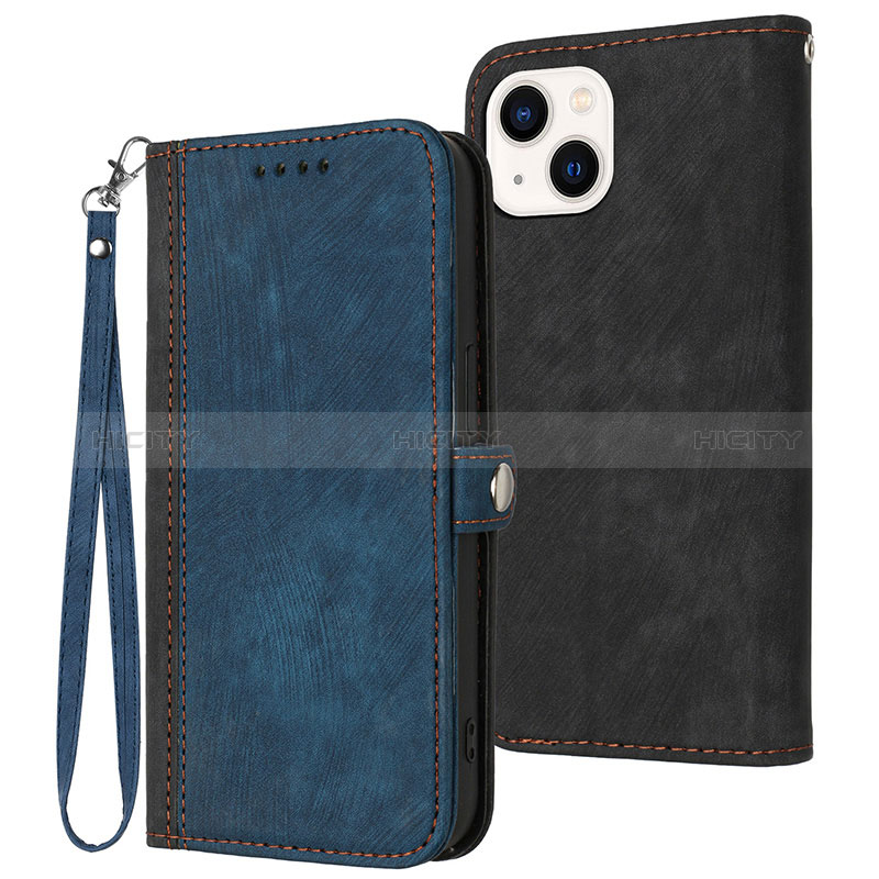 Custodia Portafoglio In Pelle Cover con Supporto YX3 per Apple iPhone 14 Plus Blu