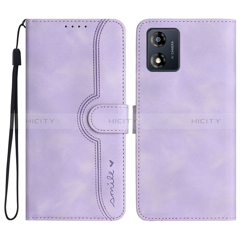 Custodia Portafoglio In Pelle Cover con Supporto YX3 per Motorola Moto E13 Viola