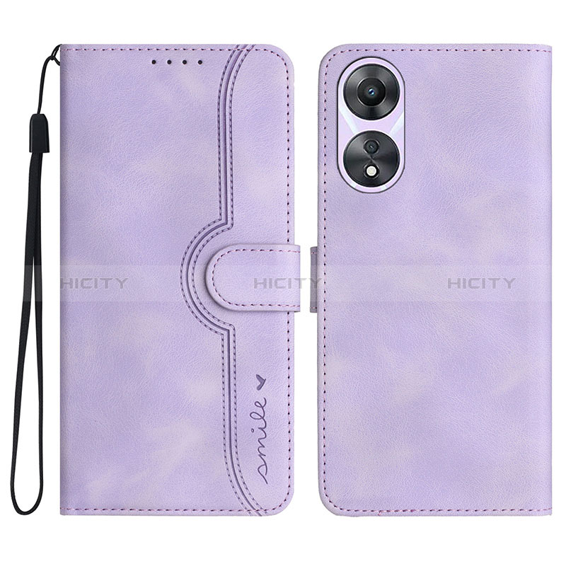 Custodia Portafoglio In Pelle Cover con Supporto YX3 per Oppo A18 Viola