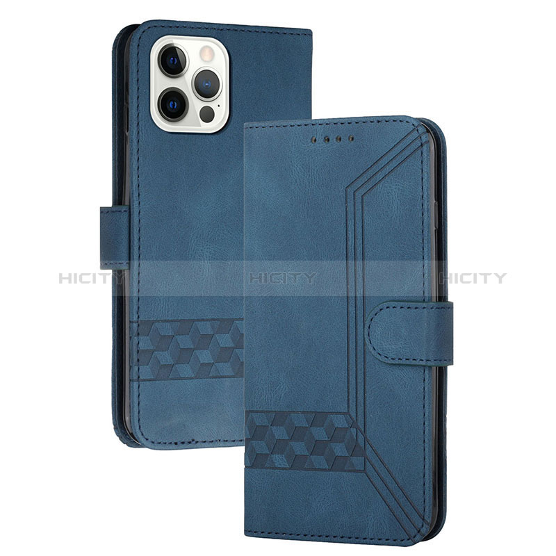 Custodia Portafoglio In Pelle Cover con Supporto YX4 per Apple iPhone 13 Pro Blu