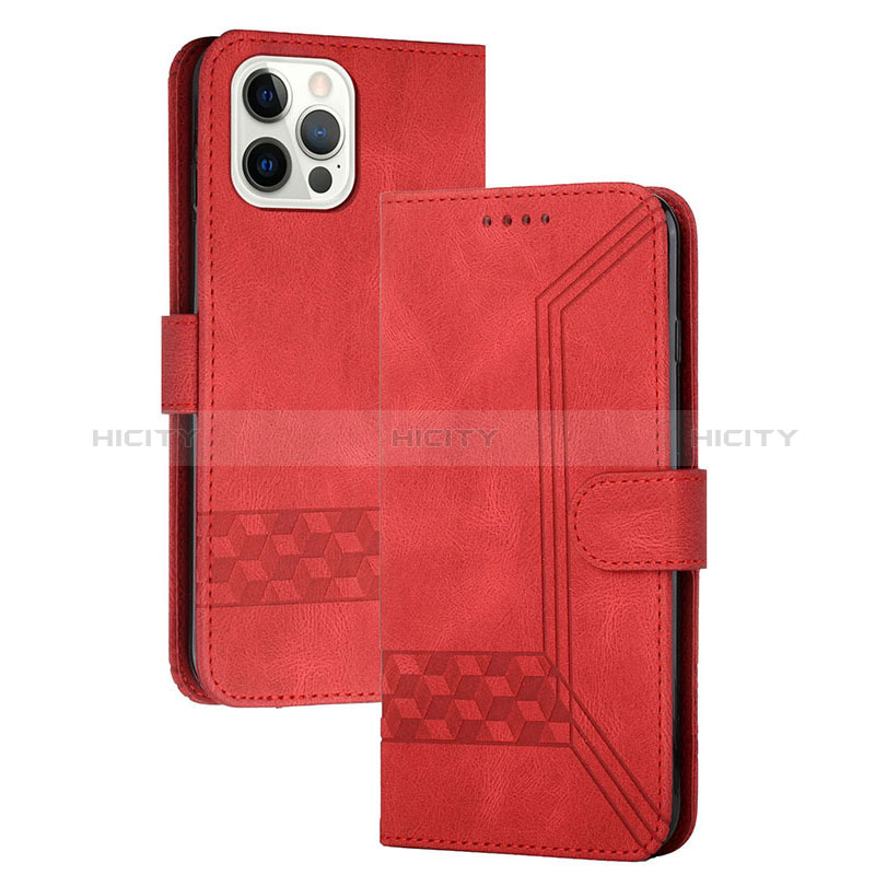 Custodia Portafoglio In Pelle Cover con Supporto YX4 per Apple iPhone 13 Pro Max Rosso