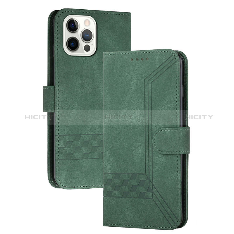 Custodia Portafoglio In Pelle Cover con Supporto YX4 per Apple iPhone 13 Pro Max Verde