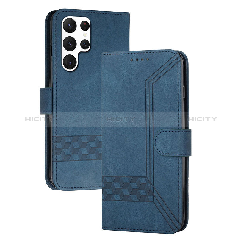 Custodia Portafoglio In Pelle Cover con Supporto YX4 per Samsung Galaxy S24 Ultra 5G Blu