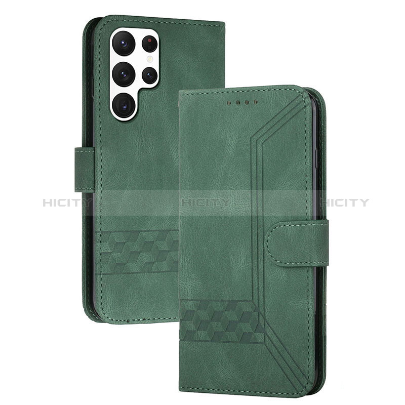 Custodia Portafoglio In Pelle Cover con Supporto YX4 per Samsung Galaxy S24 Ultra 5G Verde