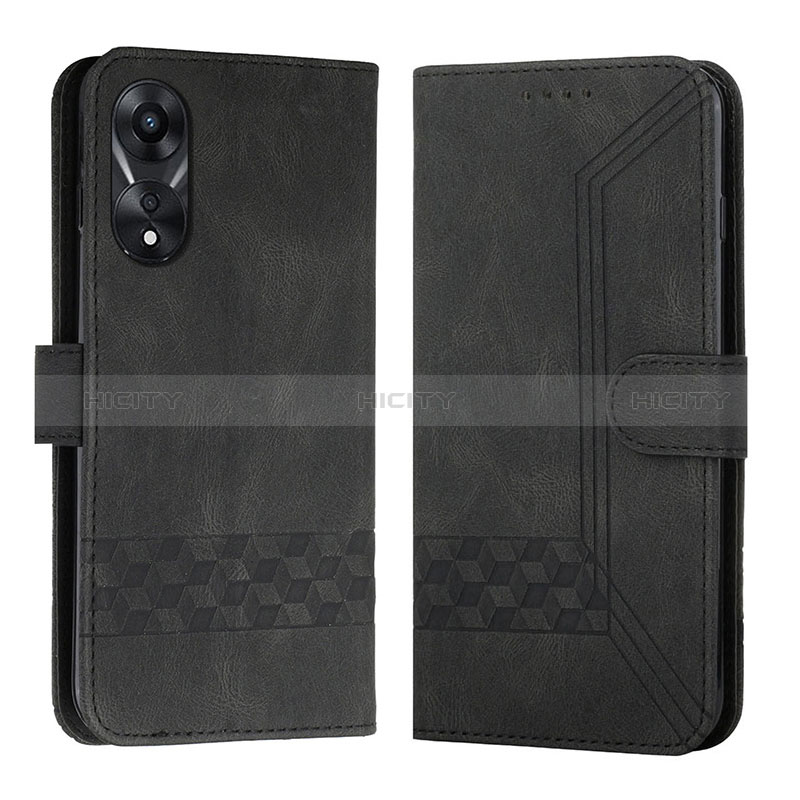 Custodia Portafoglio In Pelle Cover con Supporto YX5 per Oppo A18 Nero