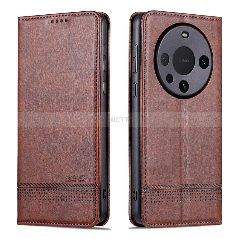 Custodia Portafoglio In Pelle Cover con Supporto YZ2 per Huawei Mate 60 Marrone