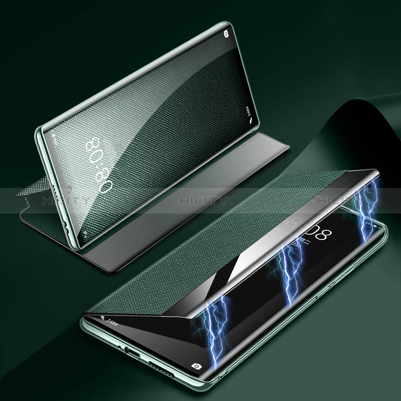 Custodia Portafoglio In Pelle Cover con Supporto Z01 per Huawei P60 Pro Verde