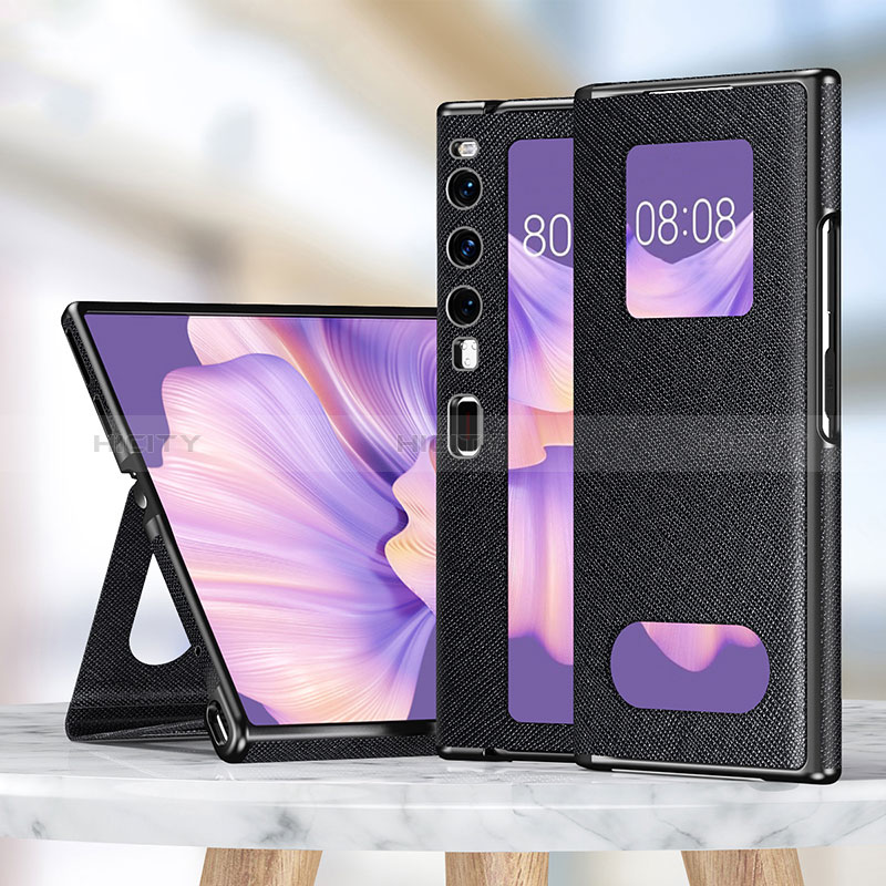 Custodia Portafoglio In Pelle Cover con Supporto ZL1 per Huawei Mate Xs 2 Nero