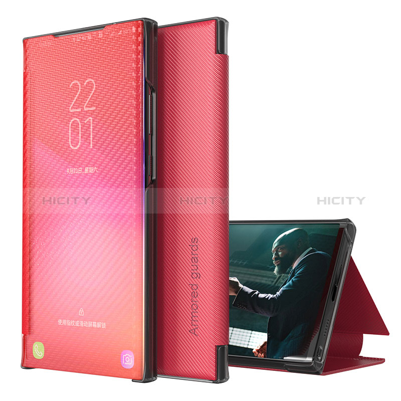 Custodia Portafoglio In Pelle Cover con Supporto ZL1 per Samsung Galaxy A12 5G Rosso