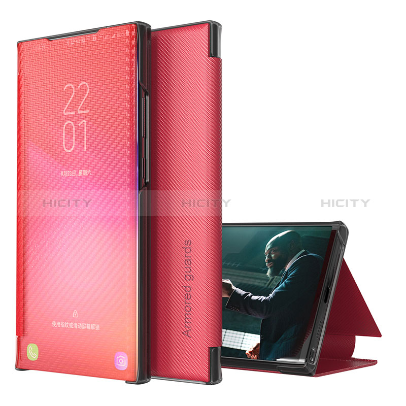 Custodia Portafoglio In Pelle Cover con Supporto ZL1 per Samsung Galaxy A30S Rosso