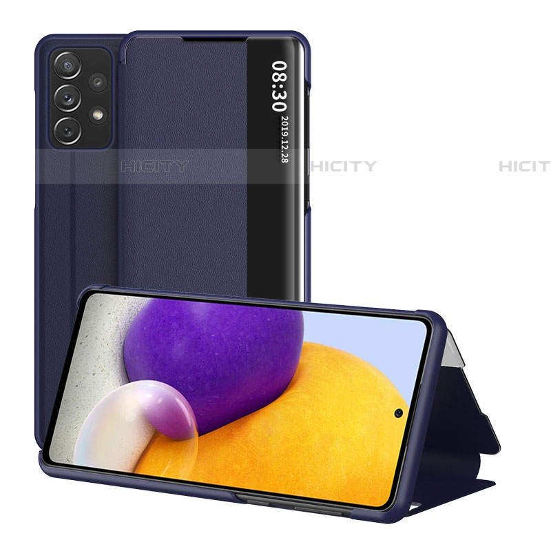 Custodia Portafoglio In Pelle Cover con Supporto ZL1 per Samsung Galaxy A72 4G Blu
