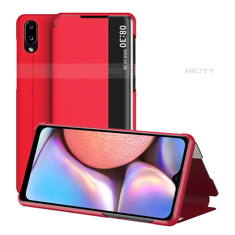 Custodia Portafoglio In Pelle Cover con Supporto ZL1 per Samsung Galaxy M01s Rosso