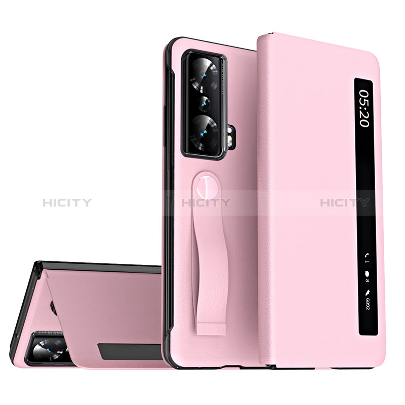 Custodia Portafoglio In Pelle Cover con Supporto ZL2 per Huawei Honor Magic Vs 5G Oro Rosa