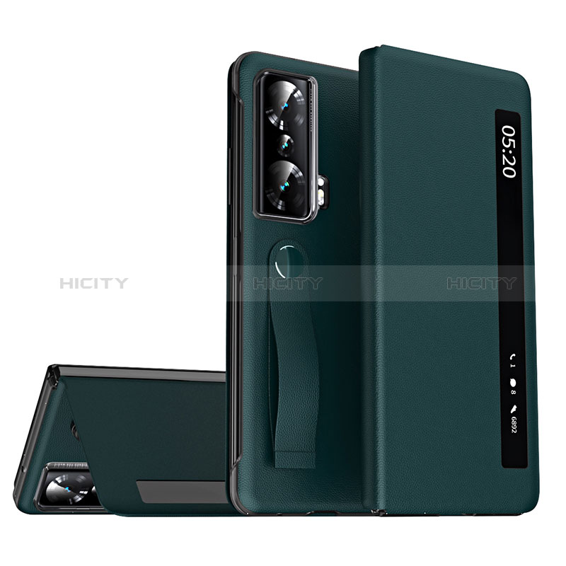 Custodia Portafoglio In Pelle Cover con Supporto ZL2 per Huawei Honor Magic Vs 5G Verde