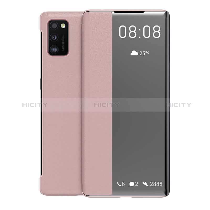 Custodia Portafoglio In Pelle Cover con Supporto ZL2 per Samsung Galaxy A41 Oro Rosa