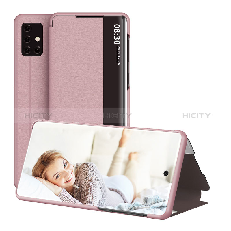 Custodia Portafoglio In Pelle Cover con Supporto ZL2 per Samsung Galaxy A51 5G Oro Rosa