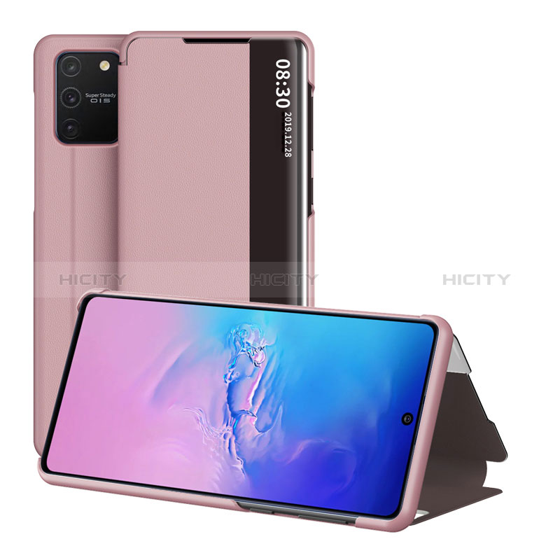 Custodia Portafoglio In Pelle Cover con Supporto ZL2 per Samsung Galaxy A91 Oro Rosa