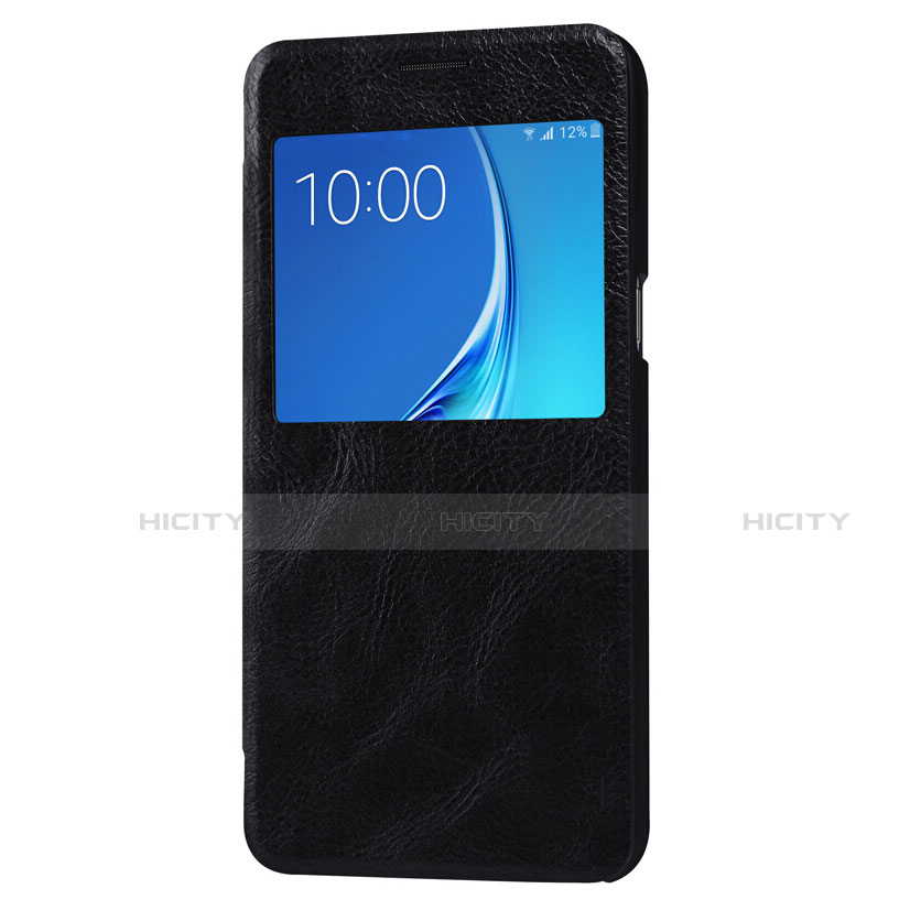 Custodia Portafoglio In Pelle Cover S01 con Supporto per Samsung Galaxy J7 (2016) J710F J710FN Nero