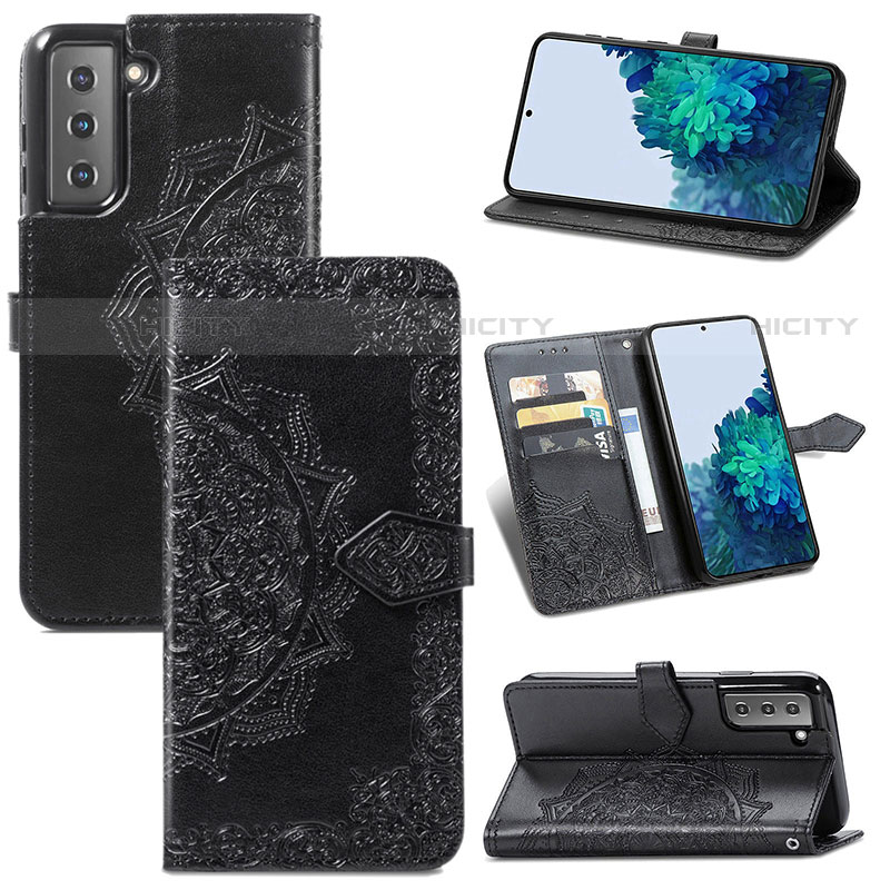 Custodia Portafoglio In Pelle Fantasia Modello Cover con Supporto A01D per Samsung Galaxy S21 Plus 5G