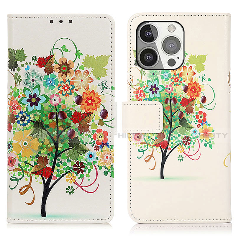 Custodia Portafoglio In Pelle Fantasia Modello Cover con Supporto A07 per Apple iPhone 14 Pro