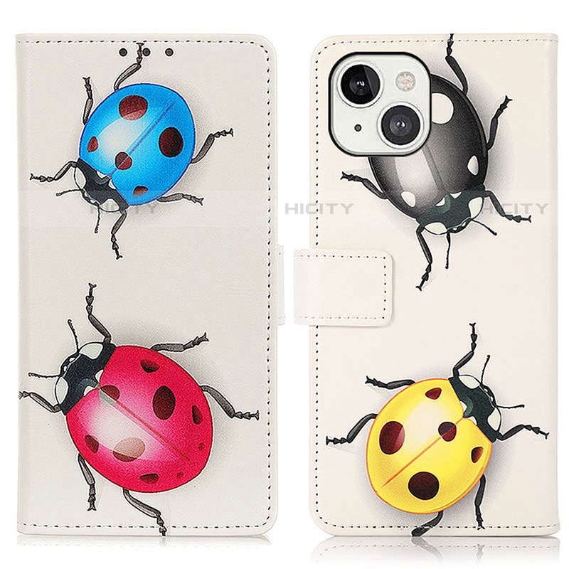 Custodia Portafoglio In Pelle Fantasia Modello Cover con Supporto A07 per Apple iPhone 15 Plus