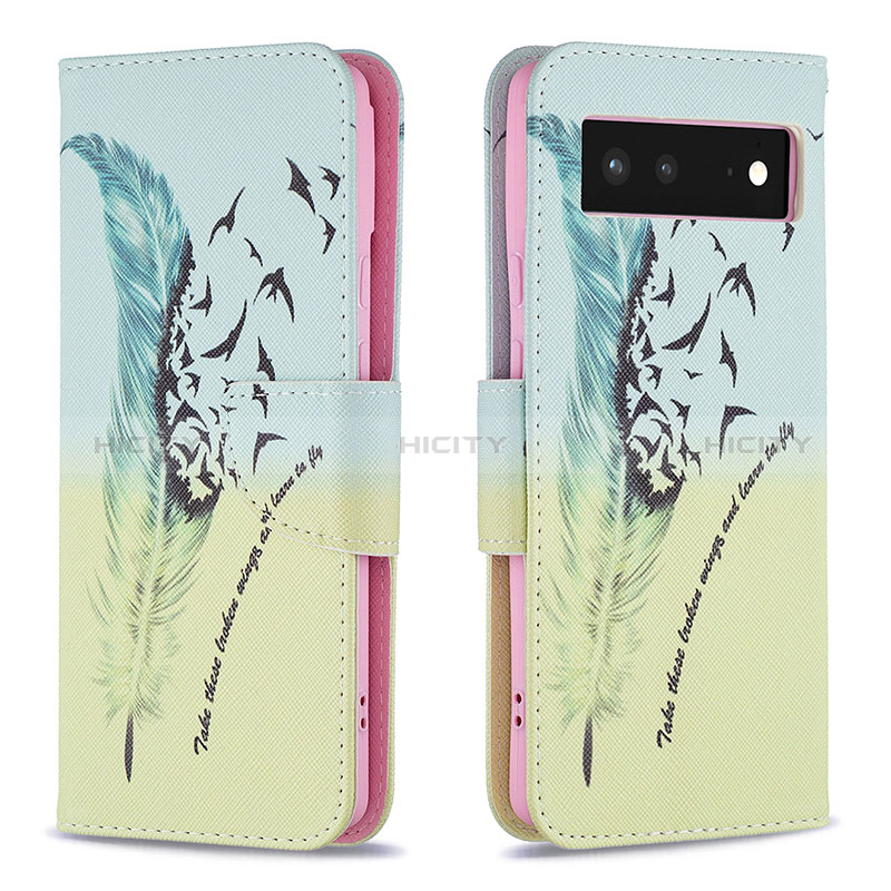 Custodia Portafoglio In Pelle Fantasia Modello Cover con Supporto B01F per Google Pixel 6 5G