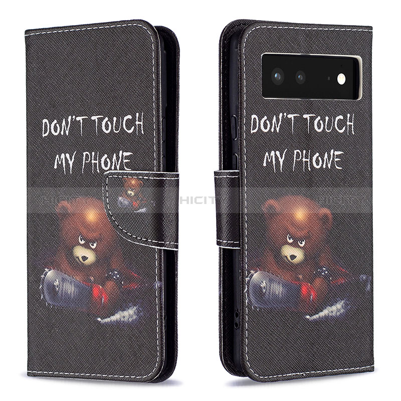 Custodia Portafoglio In Pelle Fantasia Modello Cover con Supporto B01F per Google Pixel 6 5G