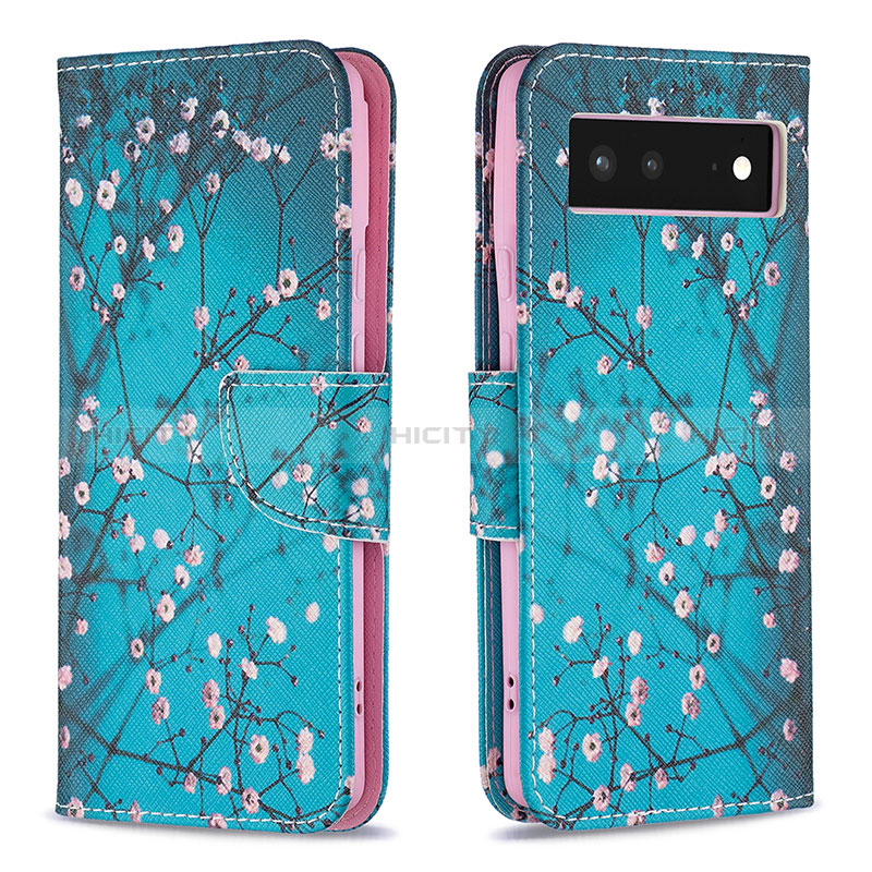 Custodia Portafoglio In Pelle Fantasia Modello Cover con Supporto B01F per Google Pixel 6 5G