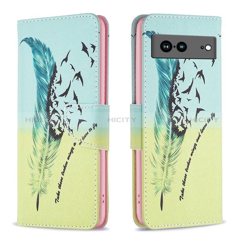 Custodia Portafoglio In Pelle Fantasia Modello Cover con Supporto B01F per Google Pixel 7a 5G