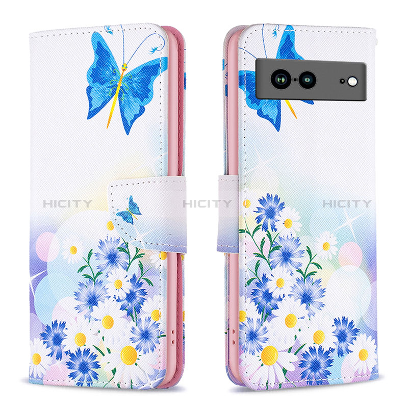 Custodia Portafoglio In Pelle Fantasia Modello Cover con Supporto B01F per Google Pixel 7a 5G