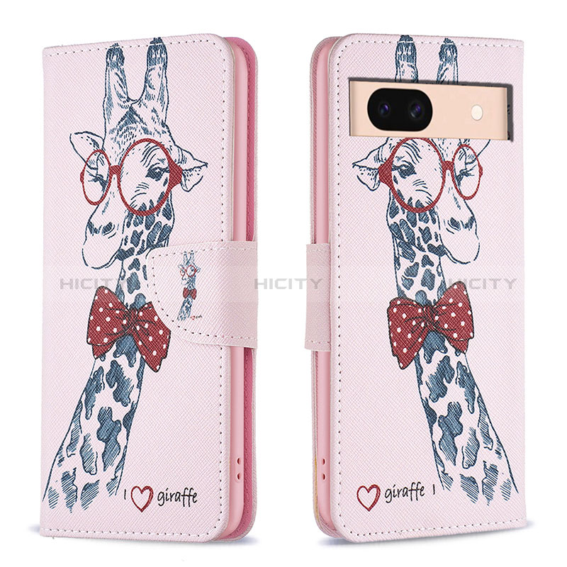 Custodia Portafoglio In Pelle Fantasia Modello Cover con Supporto B01F per Google Pixel 8a 5G