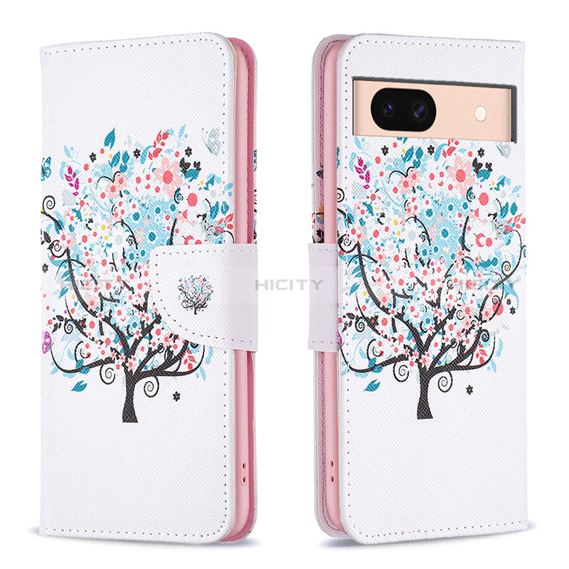 Custodia Portafoglio In Pelle Fantasia Modello Cover con Supporto B01F per Google Pixel 8a 5G