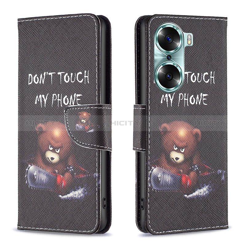 Custodia Portafoglio In Pelle Fantasia Modello Cover con Supporto B01F per Huawei Honor 60 5G