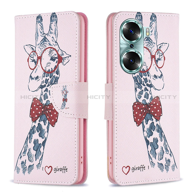 Custodia Portafoglio In Pelle Fantasia Modello Cover con Supporto B01F per Huawei Honor 60 5G