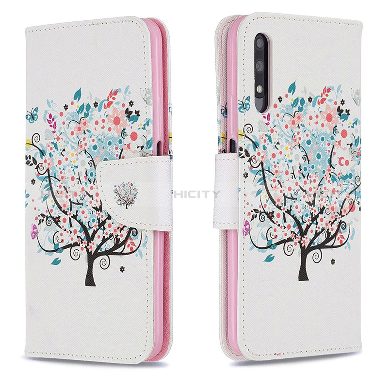 Custodia Portafoglio In Pelle Fantasia Modello Cover con Supporto B01F per Huawei Honor 9X