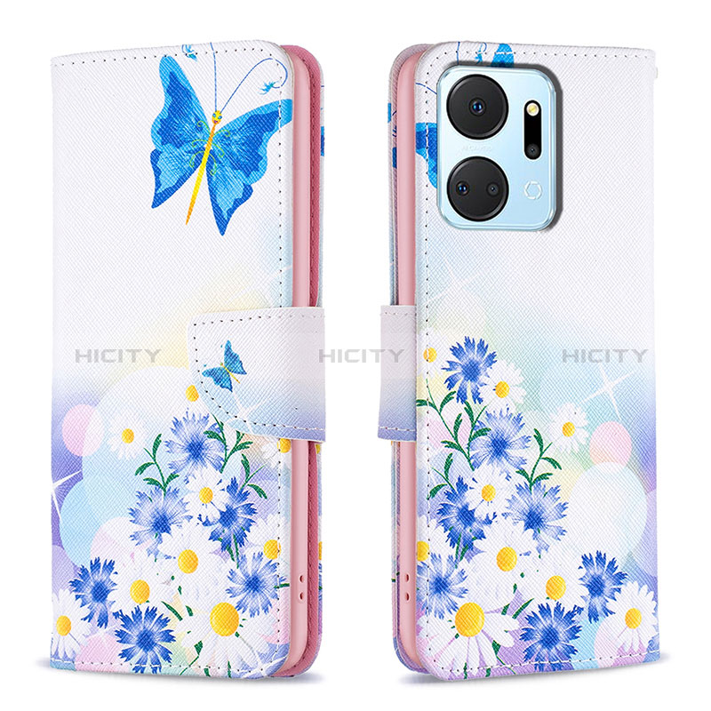 Custodia Portafoglio In Pelle Fantasia Modello Cover con Supporto B01F per Huawei Honor X7a