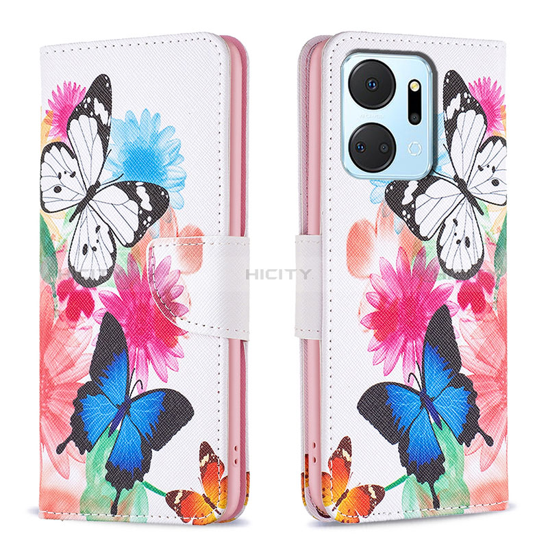 Custodia Portafoglio In Pelle Fantasia Modello Cover con Supporto B01F per Huawei Honor X7a Colorato