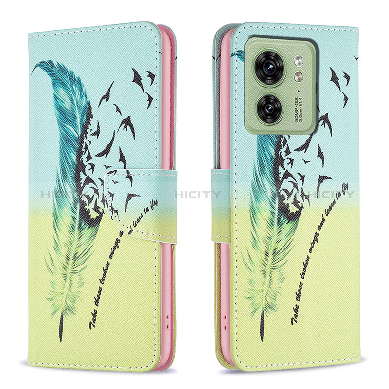 Custodia Portafoglio In Pelle Fantasia Modello Cover con Supporto B01F per Motorola Moto Edge (2023) 5G