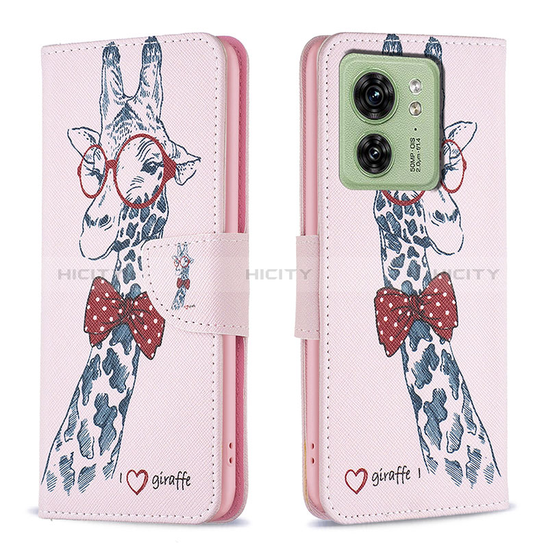 Custodia Portafoglio In Pelle Fantasia Modello Cover con Supporto B01F per Motorola Moto Edge (2023) 5G