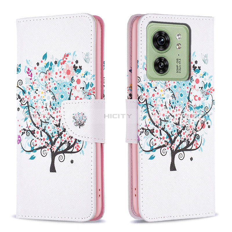 Custodia Portafoglio In Pelle Fantasia Modello Cover con Supporto B01F per Motorola Moto Edge (2023) 5G