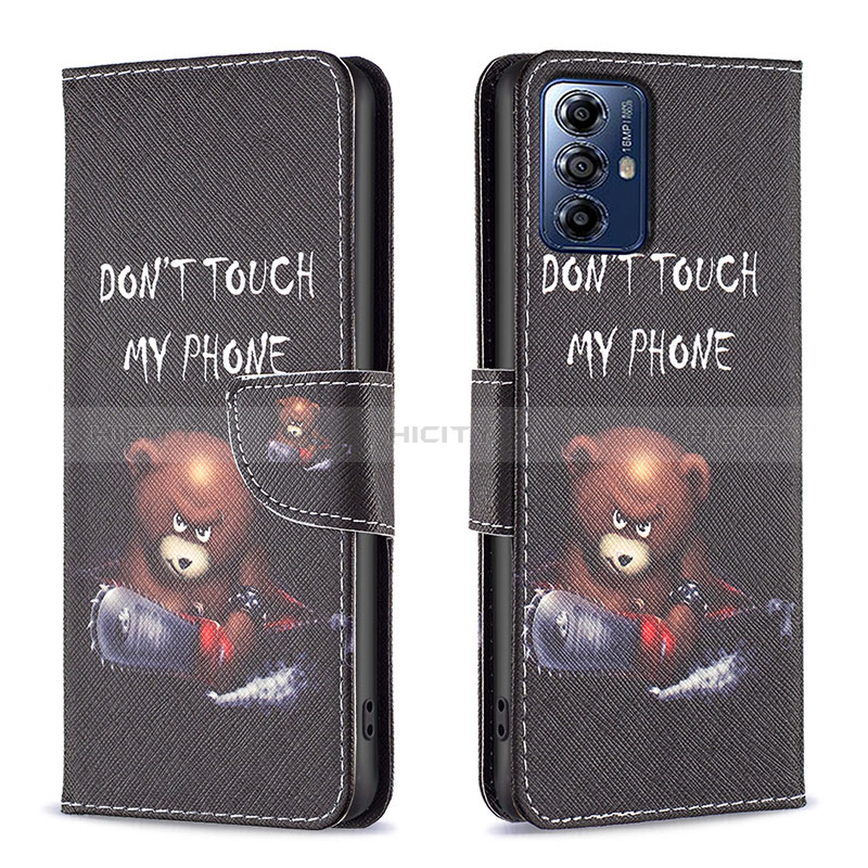 Custodia Portafoglio In Pelle Fantasia Modello Cover con Supporto B01F per Motorola Moto G Play (2023)