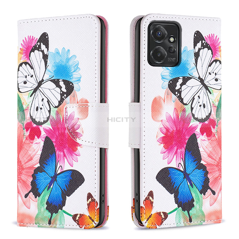 Custodia Portafoglio In Pelle Fantasia Modello Cover con Supporto B01F per Motorola Moto G Power 5G (2023) Colorato