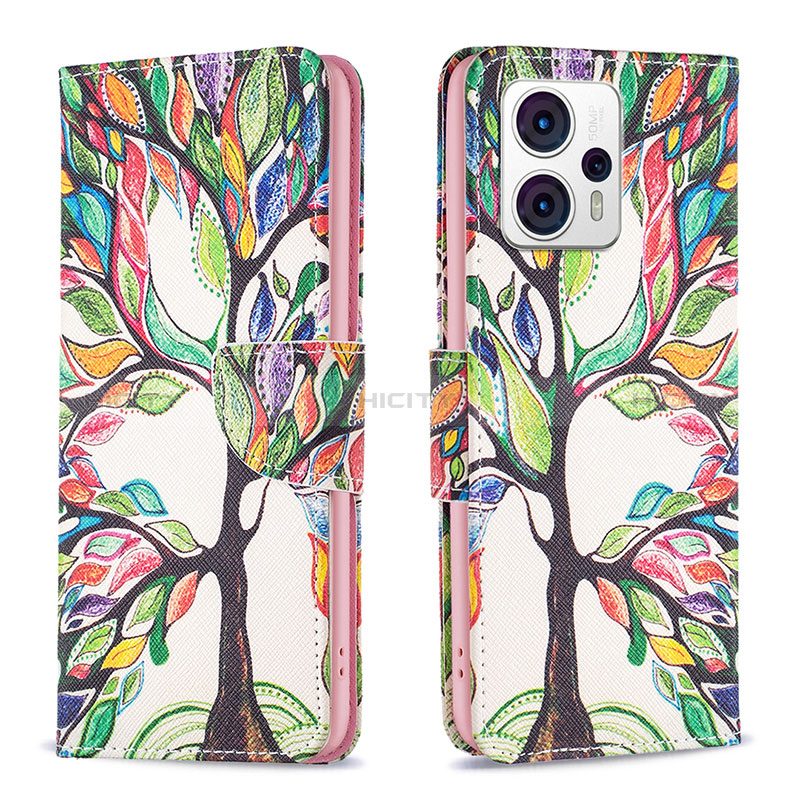 Custodia Portafoglio In Pelle Fantasia Modello Cover con Supporto B01F per Motorola Moto G13